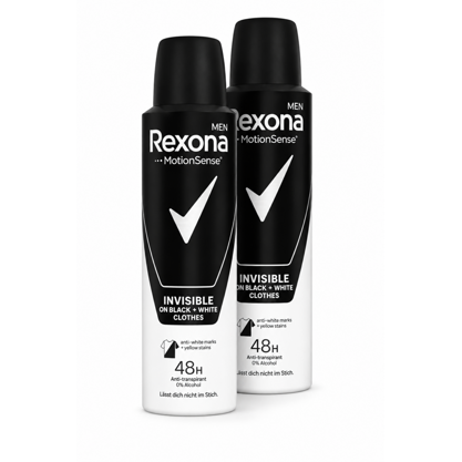 Rexona Men Anti-Transpirant Spray invisible black+white 2x150ml