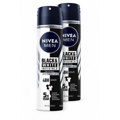 Nivea Deospray Black & White Invisible 2x150ml
