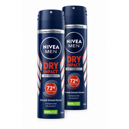 Nivea Deospray Men Dry Impact Antitranspirant 2x150ml