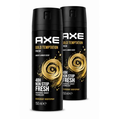 Axe Deodorant Bodyspray Gold Temptation Fresh 2x150ml