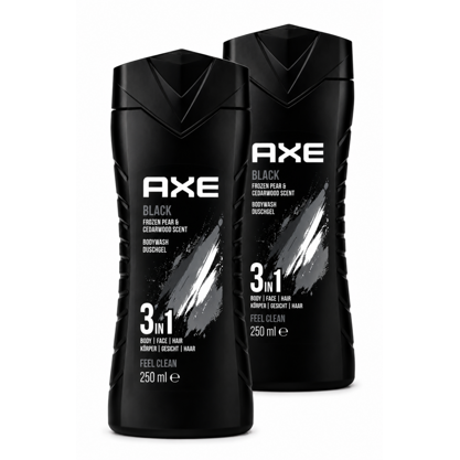 Axe Bodywash Duschgel Black 3 in1 2x250ml