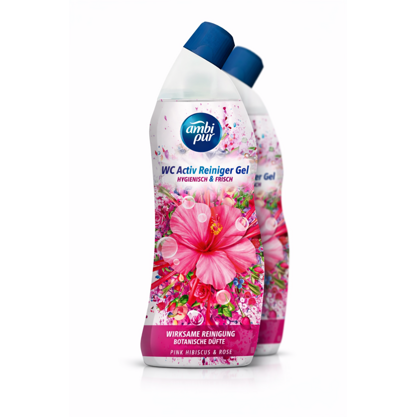 Ambi Pur WC Aktiv Gel Pink Hibiscus & Rose 2x750ml