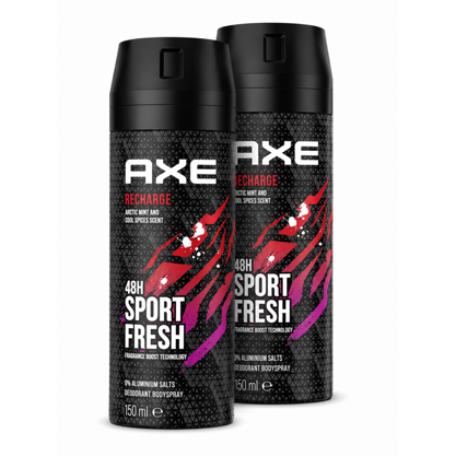 Axe Deodorant Bodyspray Recharge Sport Fresh 2x150ml