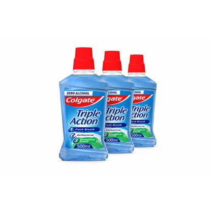 Colgate Mundwasser Triple Action kein Alkohol 3x500m
