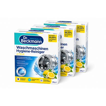 D.Beckmann Waschmaschinen Hygiene-Reiniger Zitrus 3x250g