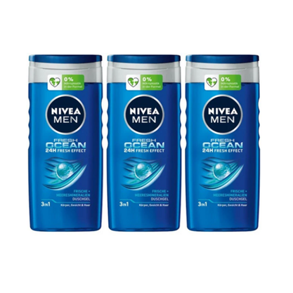 Nivea Men Duschgel 3 in1 Fresh Ocean Meeresmineralien 3X250ml