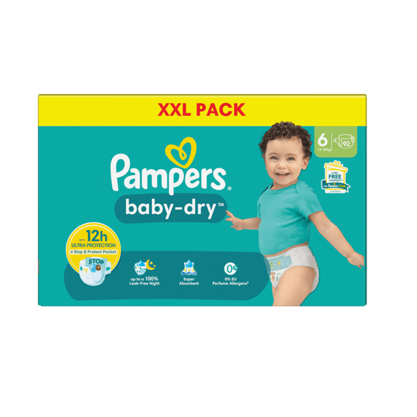 Pampers Baby Dry Gr.6 Extra Large 13-18kg XXL Pack 92Stk.