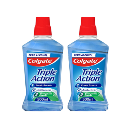 Colgate Mundwasser Triple Action kein Alkohol 2x500m