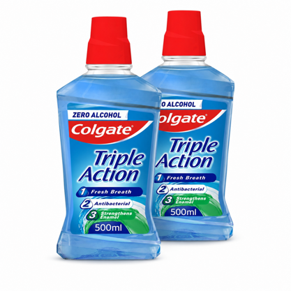 Colgate Mundwasser Triple Action kein Alkohol 2x500m