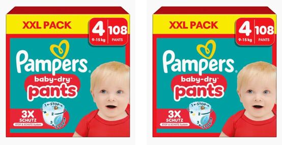 Pampers Baby Dry Pants Gr.4 Maxi 9-15kg XXL Pack 2x108stk