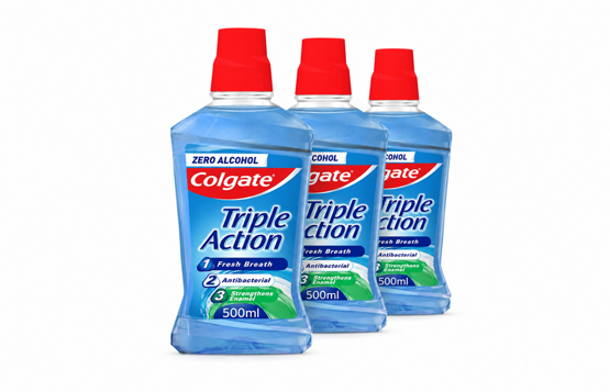 Colgate Mundwasser Triple Action kein Alkohol 3x500m