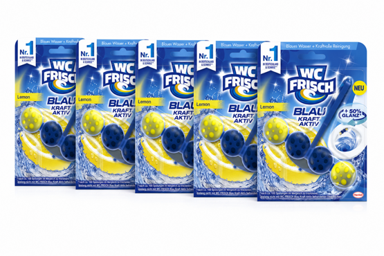 WC Frisch WC Stein Kraft Aktiv Blaues Wasser Lemon 5x50g