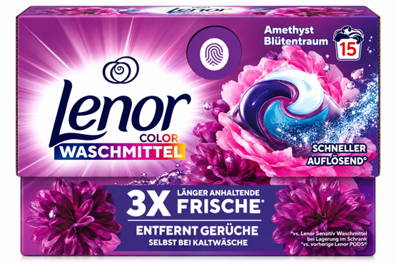 Lenor All-in-1 Pods color Amethyst Blütentraum 15WL