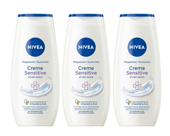 Nivea Pflegedusche Creme Sensitive 3x250ml