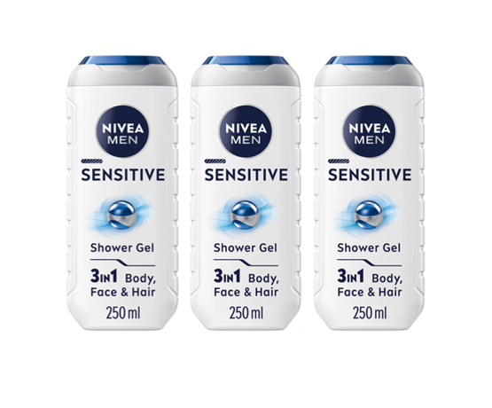 Nivea Shampoo und Duschgel für Männer sensitive 3x250 ml