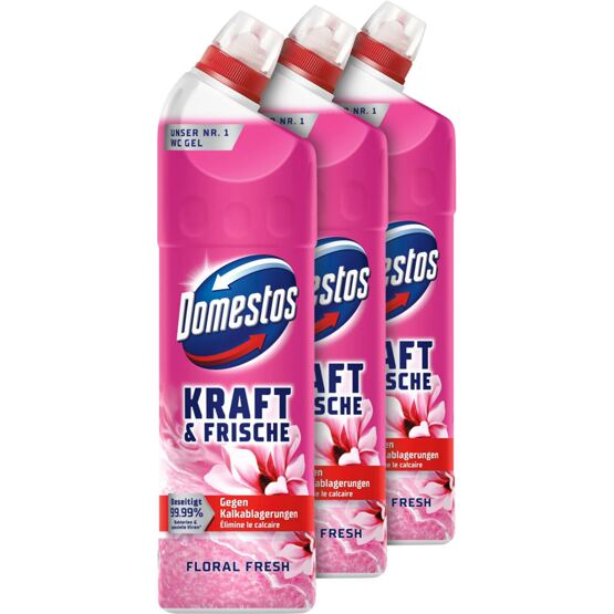 Domestos WC-Gel Kraft&Frische Floral Fresh 3x750ml