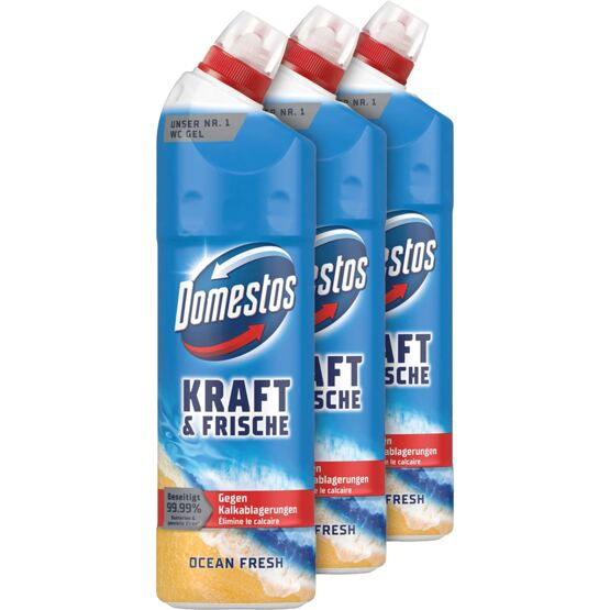 Domestos WC-Gel Kraft&Frische Ocean Fresh 3x750ml