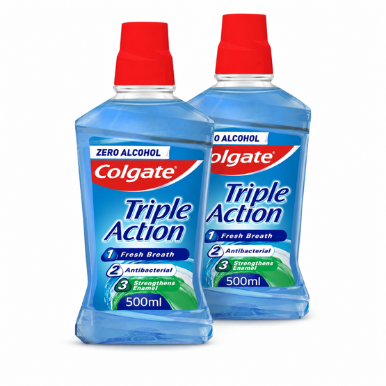 Colgate Mundwasser Triple Action kein Alkohol 2x500m