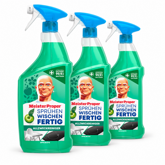 Meister Proper Sprühen Wischen-Fertig Spray Apfel 3x800ml