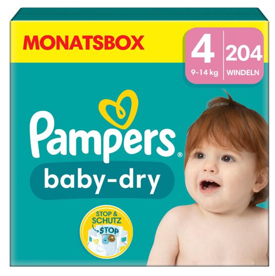 Pampers Baby Dry Windeln Gr.4  (9-14kg) Monatsbox