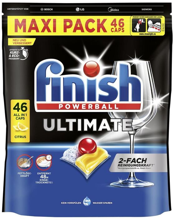 finish Powerball Ultimate All in1 Citrus 46er Caps Maxi Pack