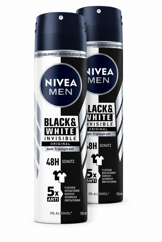 Nivea Deospray Black & White Invisible 2x150ml