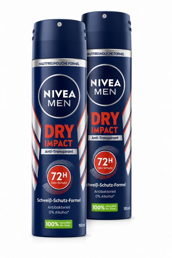Nivea Deospray Men Dry Impact Antitranspirant 2x150ml