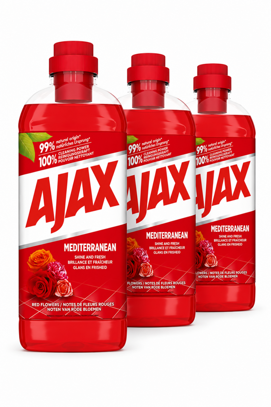 AJAX Allzweckreiniger Mediterranean Red Flower 3x1L