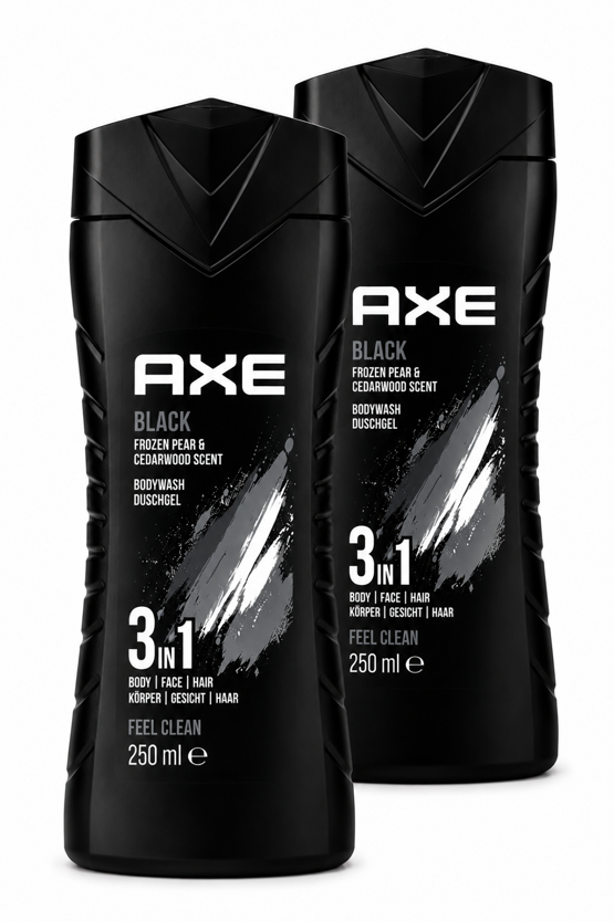 Axe Bodywash Duschgel Black 3 in1 2x250ml